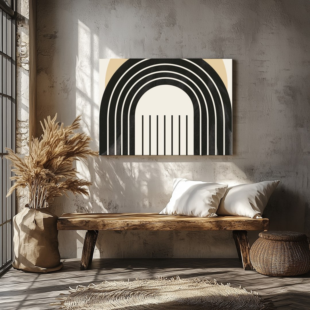 This captivating piece combines modern geometric patterns with a soothing color palette. Perfect for Veranda