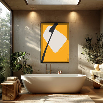 Elevate your space with this striking piece of modern minimalist art. Featuring bold shapes and a for Bathroom