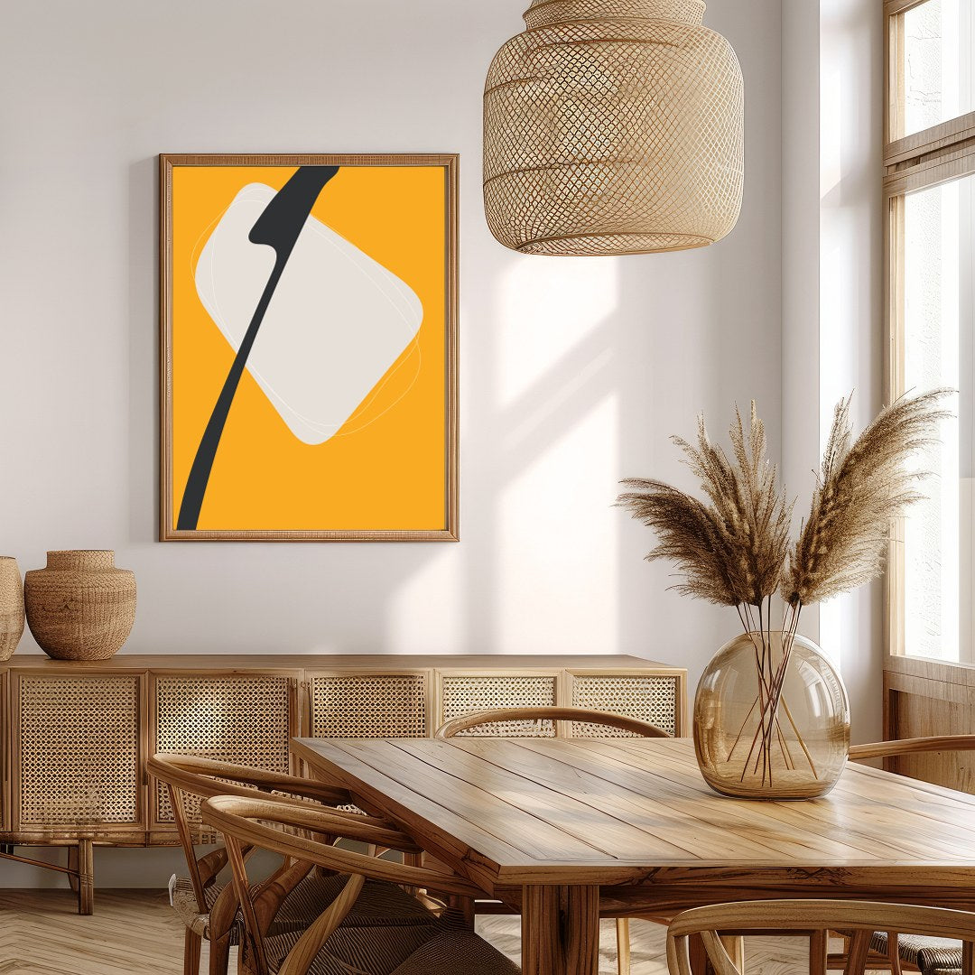 Elevate your space with this striking piece of modern minimalist art. Featuring bold shapes and a for Extra Kitchen
