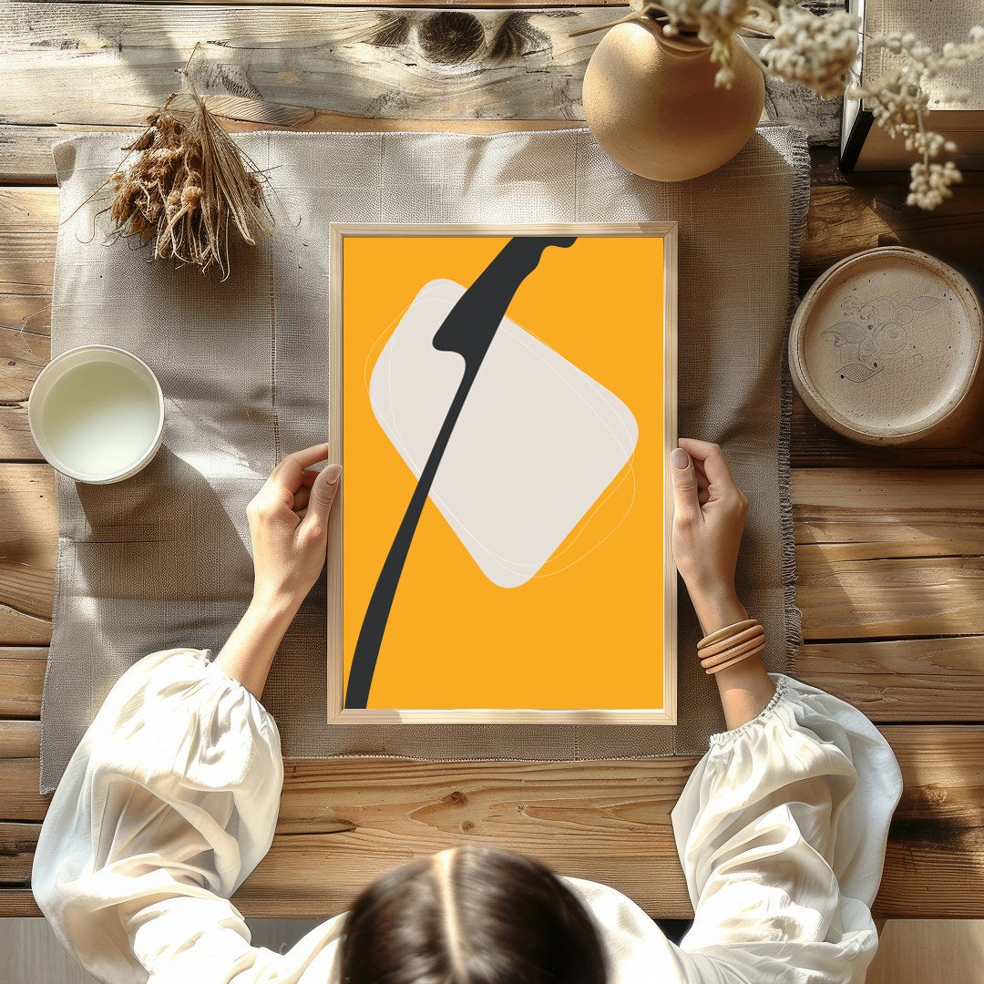 Elevate your space with this striking piece of modern minimalist art. Featuring bold shapes and a for Kitchen