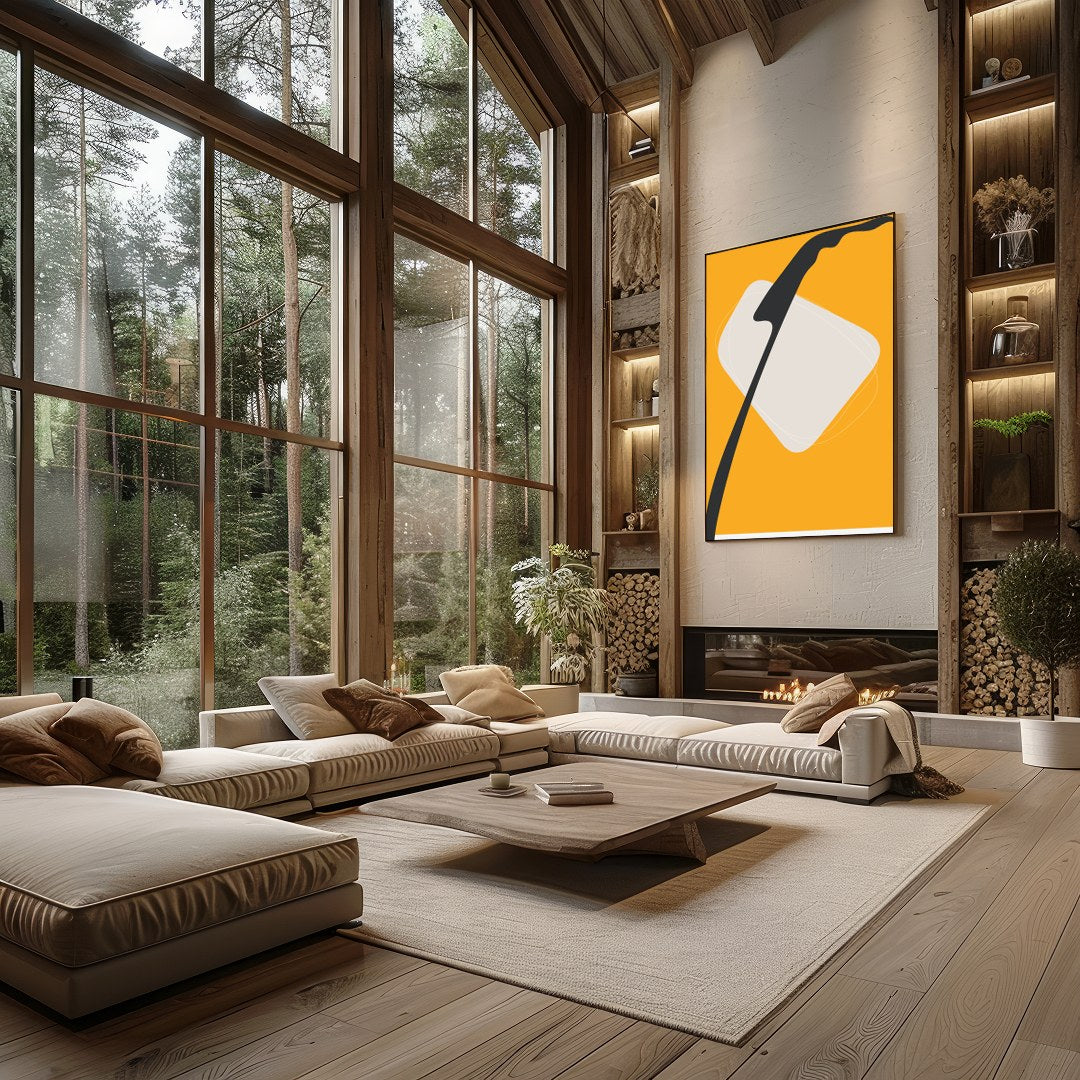 Elevate your space with this striking piece of modern minimalist art. Featuring bold shapes and a for Living Room