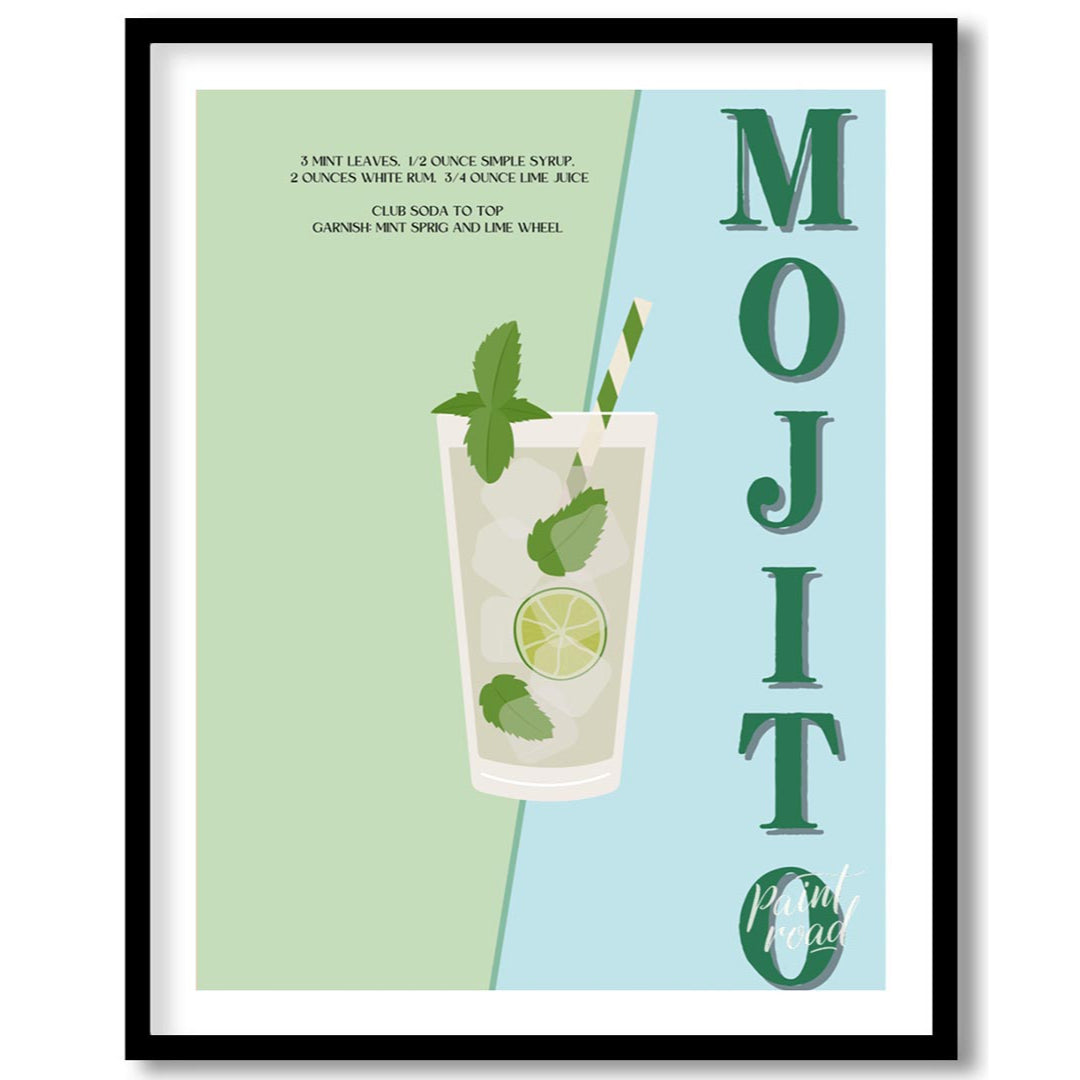 This vibrant and energizing poster celebrates the classic Mojito, presented with a fresh and lively… for lovely house