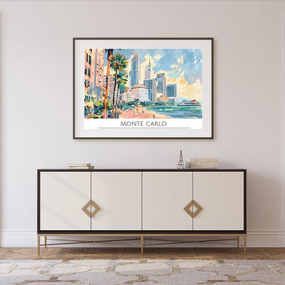 Immerse yourself in the breathtaking coastal allure with 'Monaco Skyline by the Sea,' a stunning for Foyer