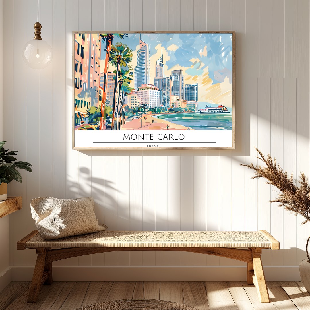 Immerse yourself in the breathtaking coastal allure with 'Monaco Skyline by the Sea,' a stunning for Hallway