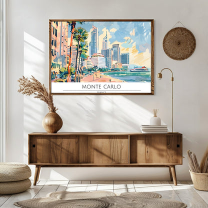 Immerse yourself in the breathtaking coastal allure with 'Monaco Skyline by the Sea,' a stunning for Sitting Area