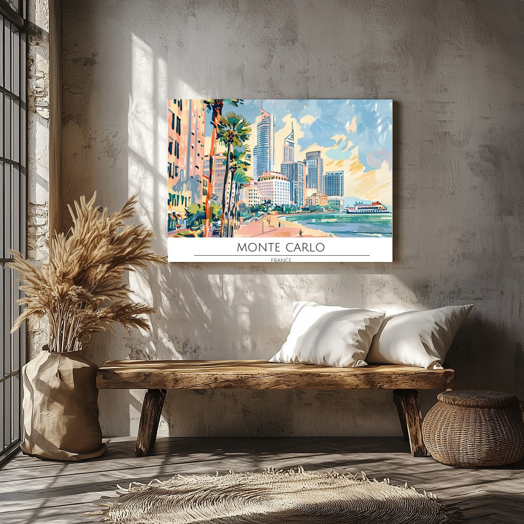 Immerse yourself in the breathtaking coastal allure with 'Monaco Skyline by the Sea,' a stunning for Veranda