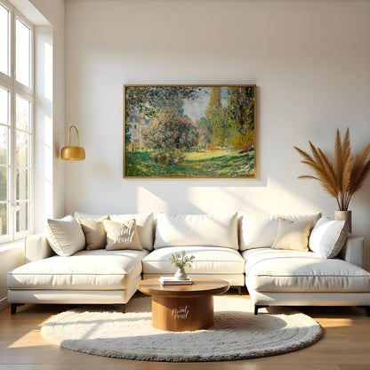 "This painting, ""The Parc Monceau"" by Claude Monet, captures a serene and sunlit scene within the… for living room