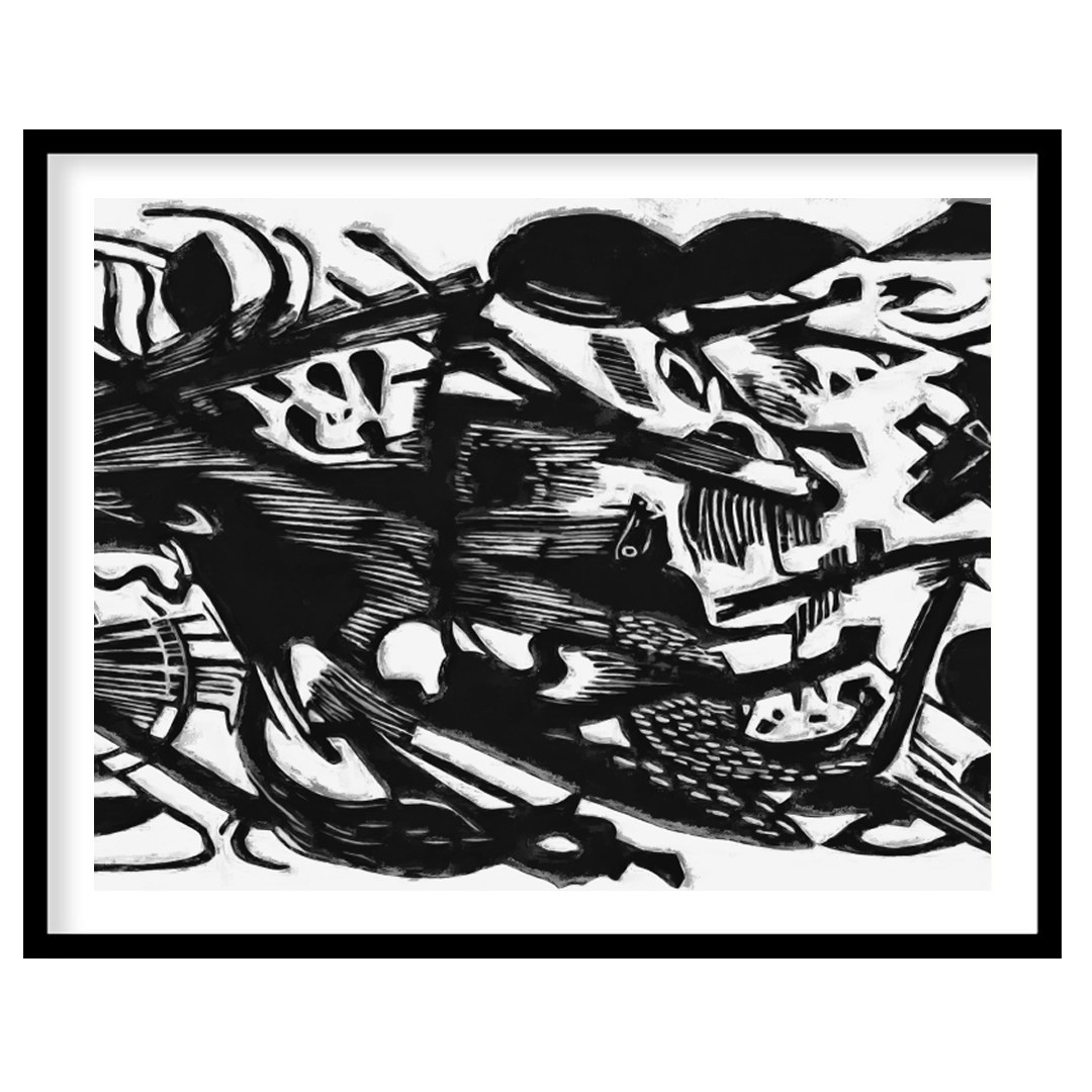Dive into a world of dynamic contrasts with this bold monochrome abstract artwork. Its intricate for living-space