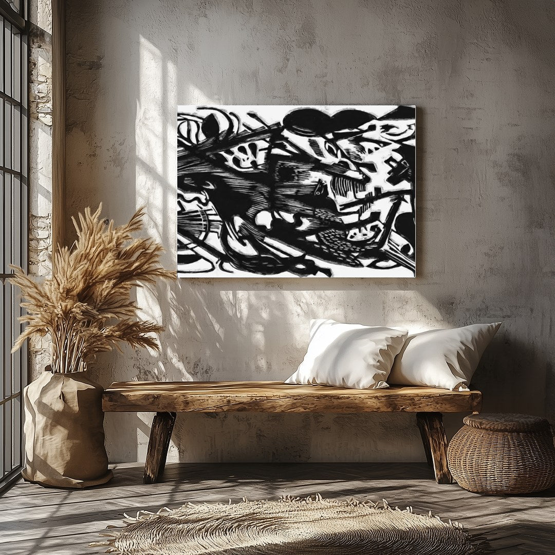 Dive into a world of dynamic contrasts with this bold monochrome abstract artwork. Its intricate for Veranda
