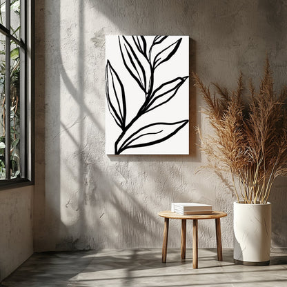 Elevate your space with this striking monochrome botanical artwork. Featuring bold, minimalist for Entrance