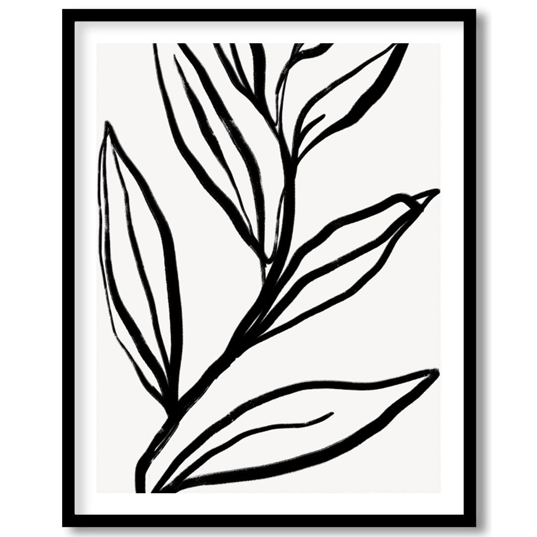 Elevate your space with this striking monochrome botanical artwork. Featuring bold, minimalist for residence