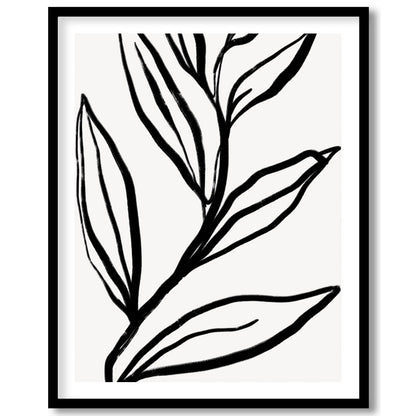Elevate your space with this striking monochrome botanical artwork. Featuring bold, minimalist for residence
