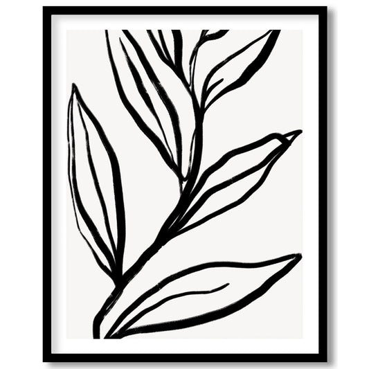 Elevate your space with this striking monochrome botanical artwork. Featuring bold, minimalist for residence
