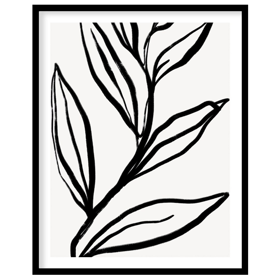 Elevate your space with this striking monochrome botanical artwork. Featuring bold, minimalist for residence