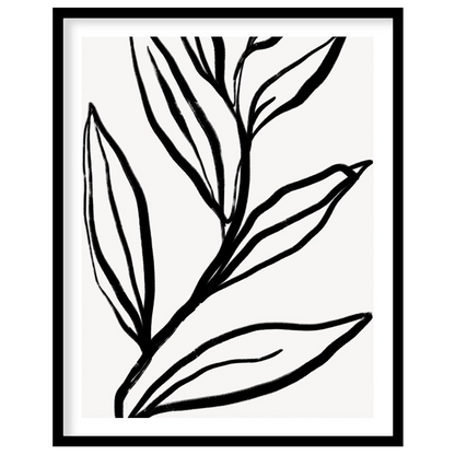 Elevate your space with this striking monochrome botanical artwork. Featuring bold, minimalist for residence