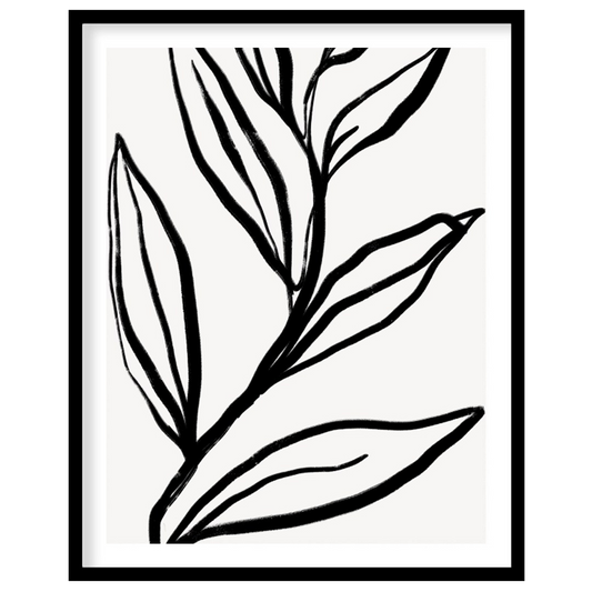 Elevate your space with this striking monochrome botanical artwork. Featuring bold, minimalist for residence