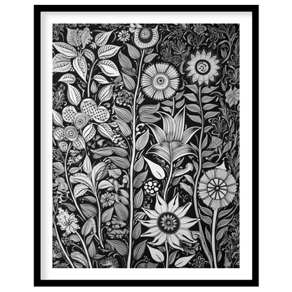 Experience the intricate beauty of nature with this monochrome botanical artwork. The exquisite for room