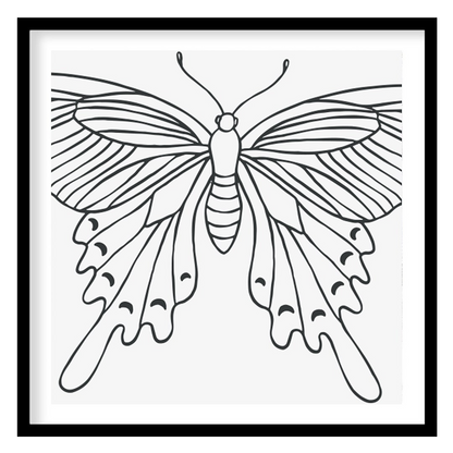 This exquisite line art butterfly illustration encapsulates grace and elegance on a minimalist for studio