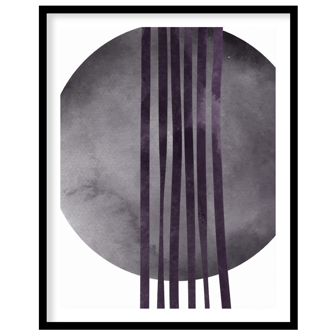 This captivating piece blends the serenity of a shadowy circle with bold linear elements. The for dwelling
