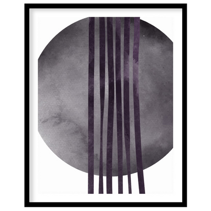 This captivating piece blends the serenity of a shadowy circle with bold linear elements. The for dwelling