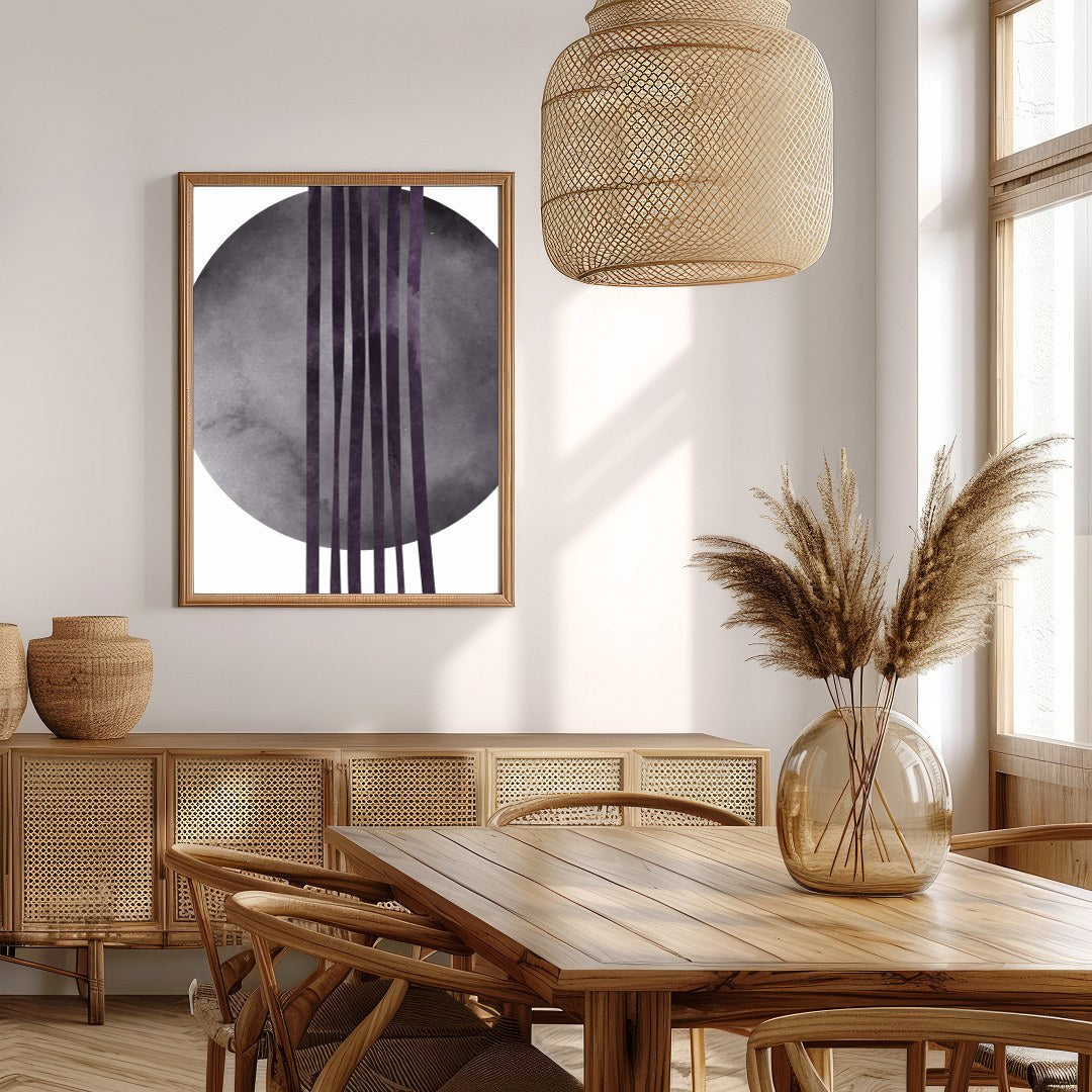 This captivating piece blends the serenity of a shadowy circle with bold linear elements. The for Extra Kitchen