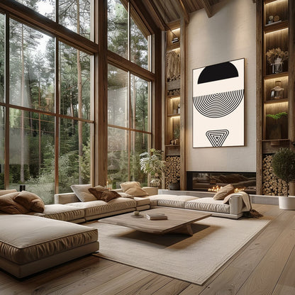 Experience the captivating balance of form with this minimalist geometric print. Featuring for Living Room