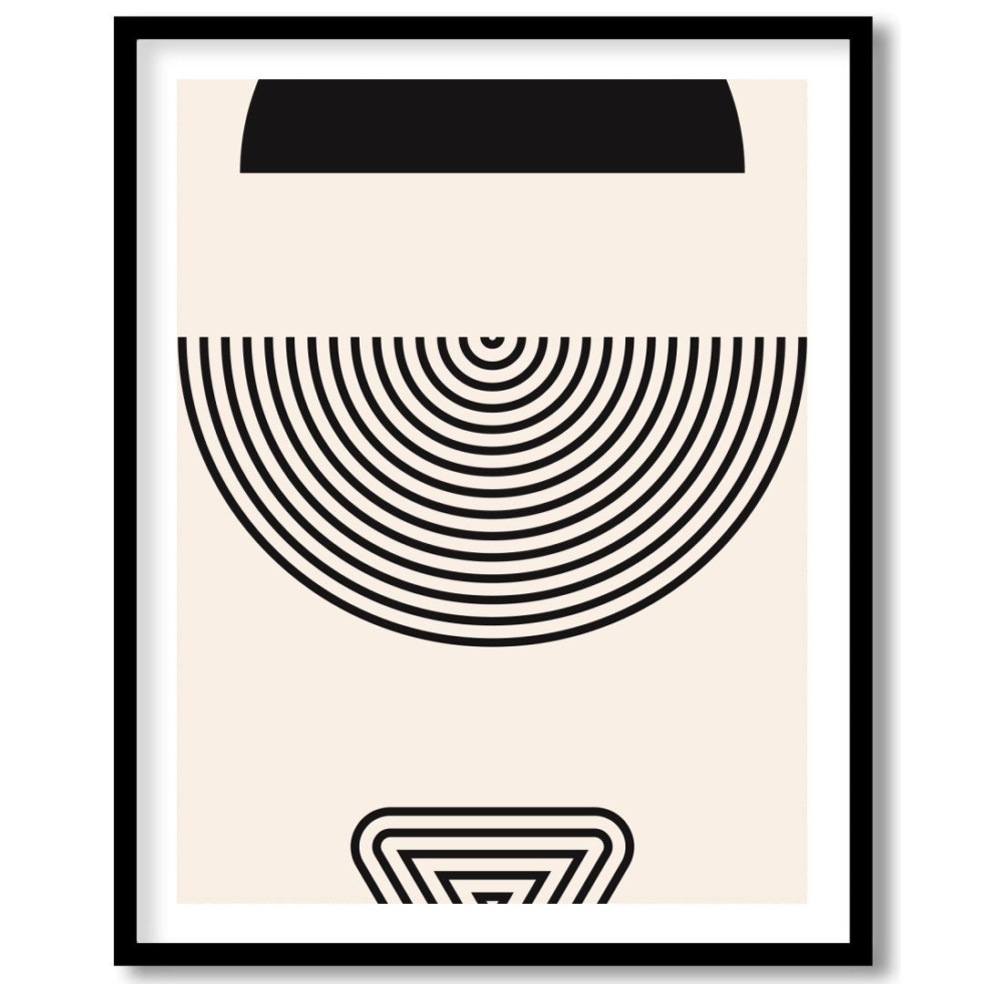Experience the captivating balance of form with this minimalist geometric print. Featuring for sweet-home