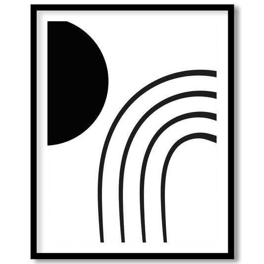 Embrace the modern elegance of this minimalist black and white wall art. Featuring bold geometric for abode