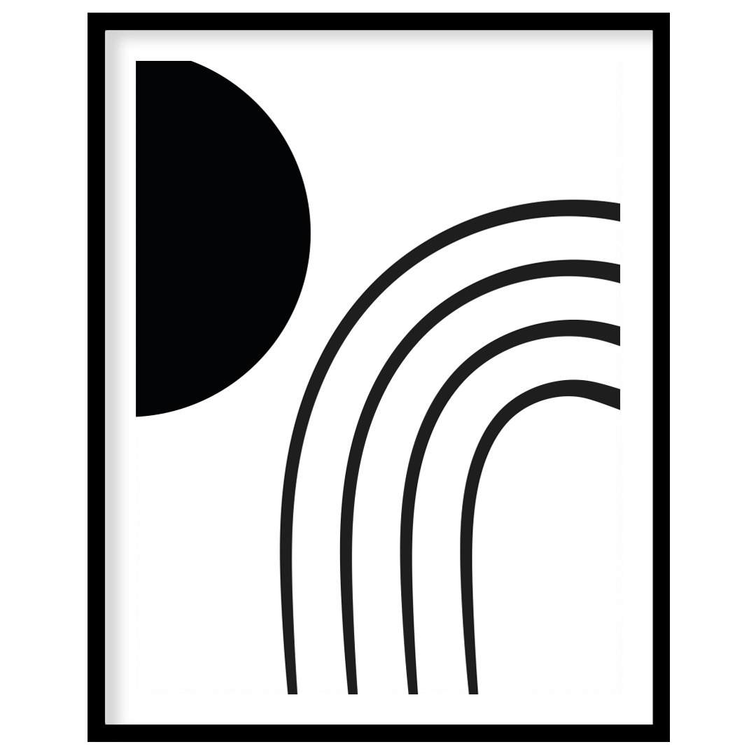 Embrace the modern elegance of this minimalist black and white wall art. Featuring bold geometric for abode