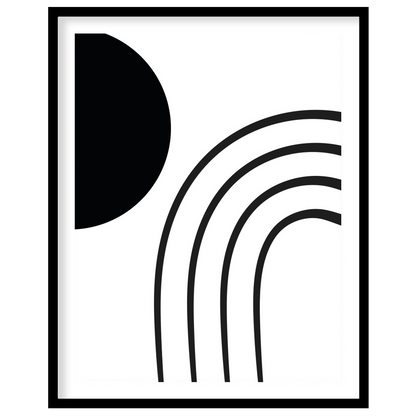 Embrace the modern elegance of this minimalist black and white wall art. Featuring bold geometric for abode