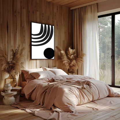Elevate your living space with this striking monochrome artwork, featuring bold geometric shapes. for Bedroom