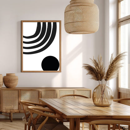 Elevate your living space with this striking monochrome artwork, featuring bold geometric shapes. for Extra Kitchen