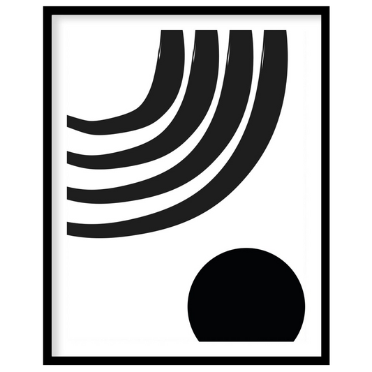 Elevate your living space with this striking monochrome artwork, featuring bold geometric shapes. for haven