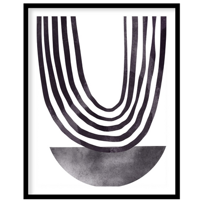 This artwork is a striking example of minimalist design, featuring a series of elegantly draped for bedroom
