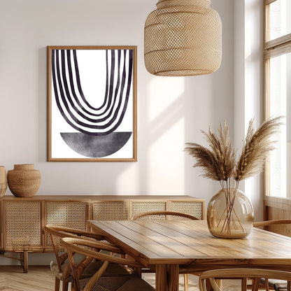 This artwork is a striking example of minimalist design, featuring a series of elegantly draped for Extra Kitchen