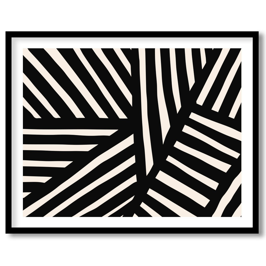 Add a bold statement to your space with this captivating black and white abstract pattern. The for space