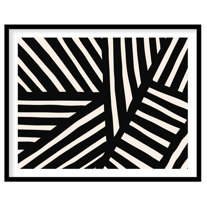 Add a bold statement to your space with this captivating black and white abstract pattern. The for space