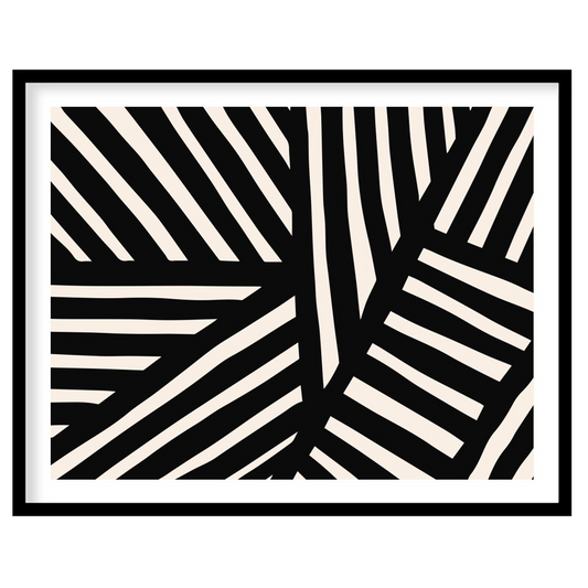 Add a bold statement to your space with this captivating black and white abstract pattern. The for space
