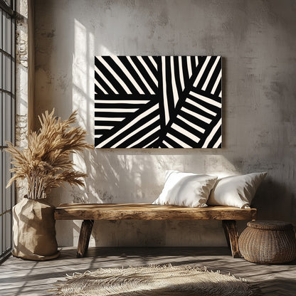 Add a bold statement to your space with this captivating black and white abstract pattern. The for Veranda