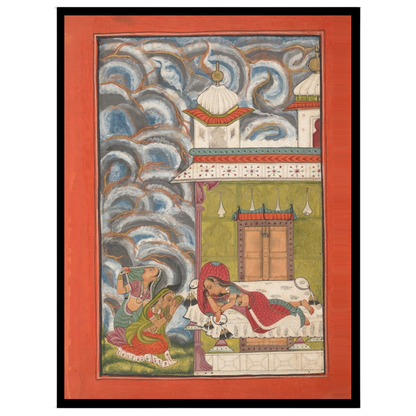 Immerse yourself in the enchanting world of Ragamala with this captivating artwork. A serene lady for gallery