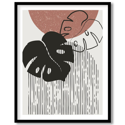 Dive into contemporary elegance with this striking abstract piece featuring the iconic Monstera for room