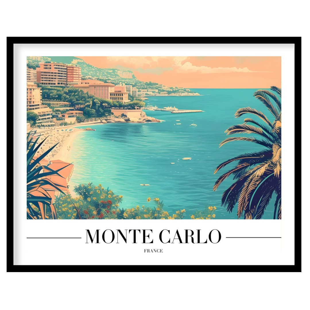 Immerse yourself in the timeless allure of Monte Carlo with this beautifully illustrated coastal for dwelling