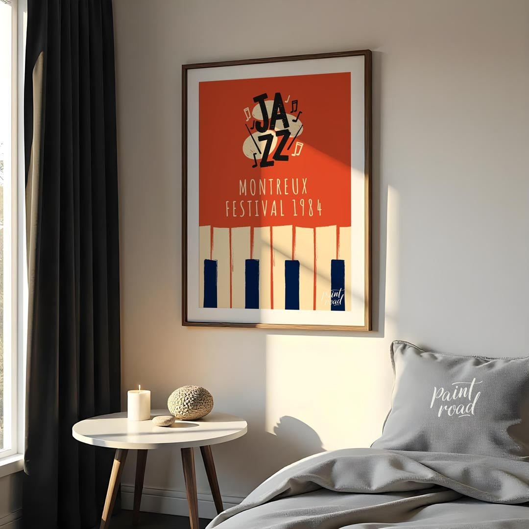 Step back in time to the golden age of jazz festivals with this evocative art print, showcasing the… for bedroom