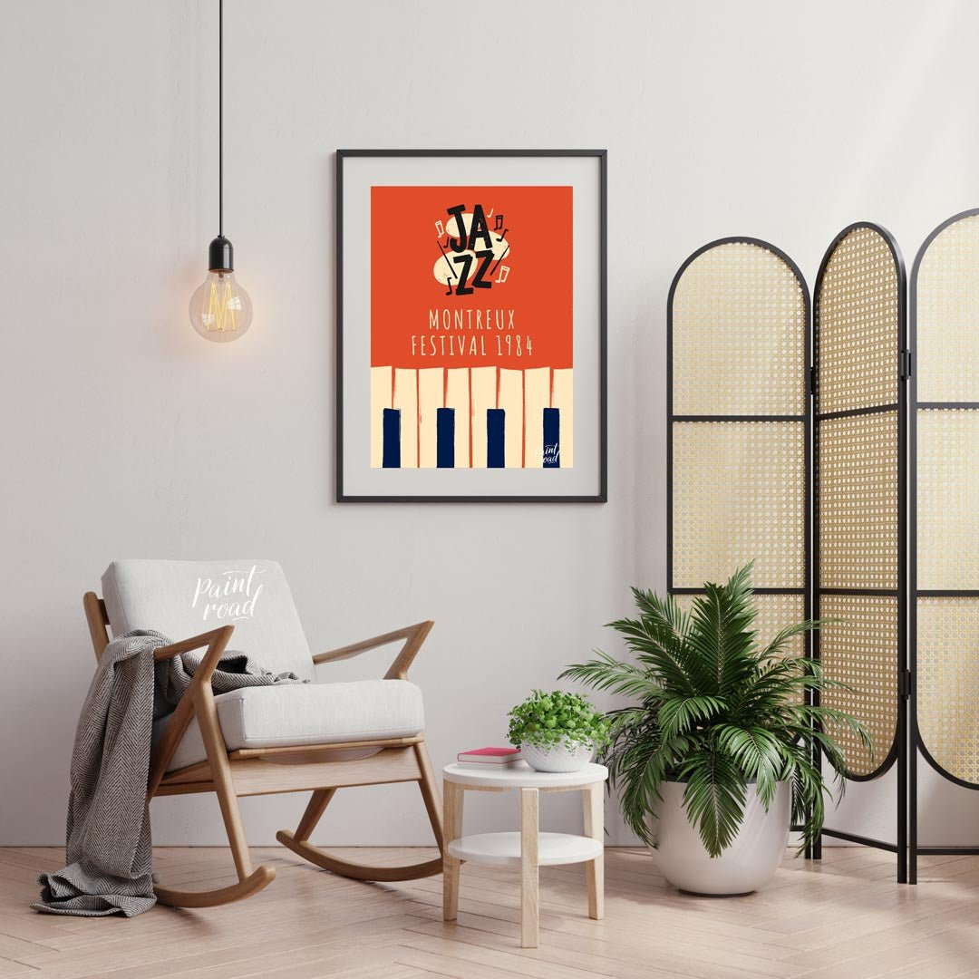 Step back in time to the golden age of jazz festivals with this evocative art print, showcasing the… for living room