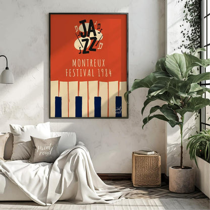 Step back in time to the golden age of jazz festivals with this evocative art print, showcasing the… for living room
