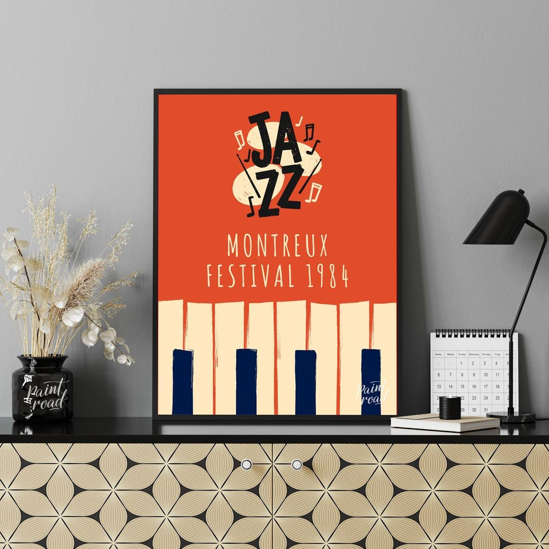 Step back in time to the golden age of jazz festivals with this evocative art print, showcasing the… for office