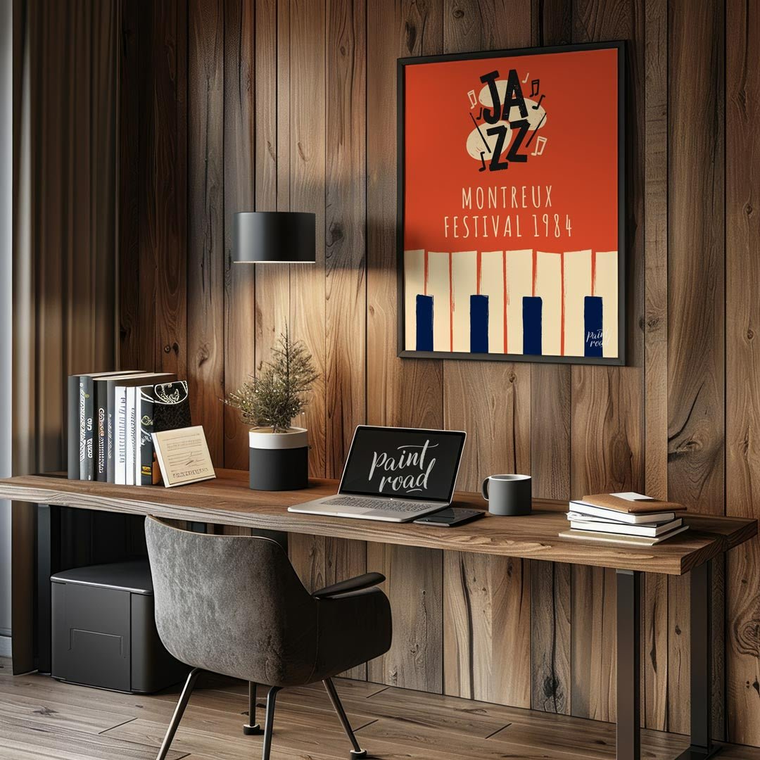 Step back in time to the golden age of jazz festivals with this evocative art print, showcasing the… for office