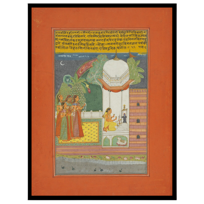 Experience the serene beauty of devotion under moonlight with this exquisite Ragamala art piece. A for room
