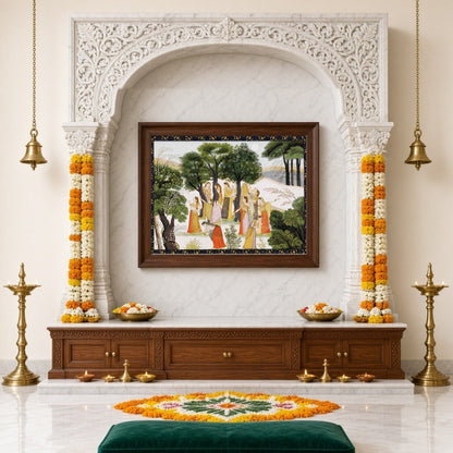Experience the serene beauty of the moonlit forest as the Gopis embark on their divine search for for Home Temple