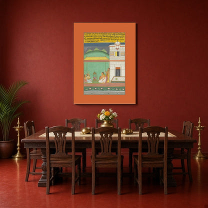 Immerse your senses in the ethereal ambiance of this Ragamala masterpiece. Musicians gather on a for Dining